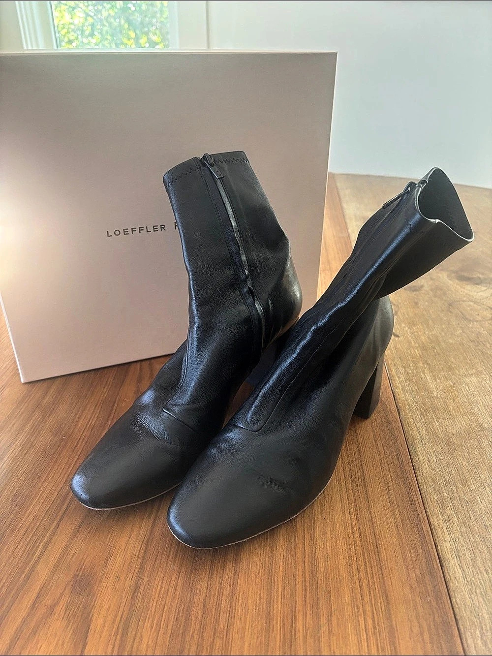 Loeffler Randall Elise Slim Ankle Boot - Black Leather US 9